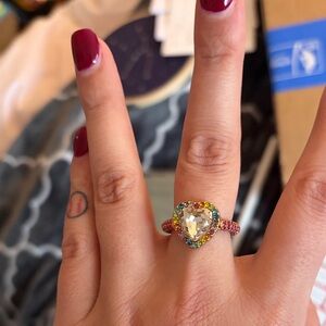 Kurt Geiger Heart-Shaped Multicolor Ring